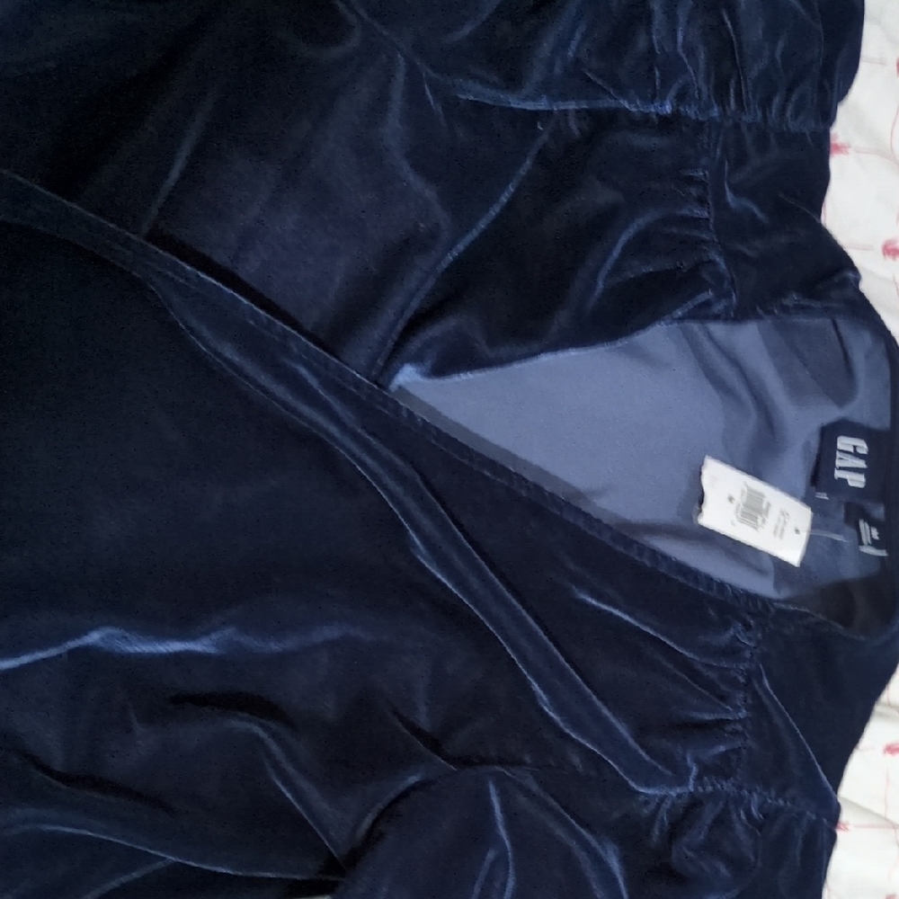 GAP Midnight Blue Velvet Blouse